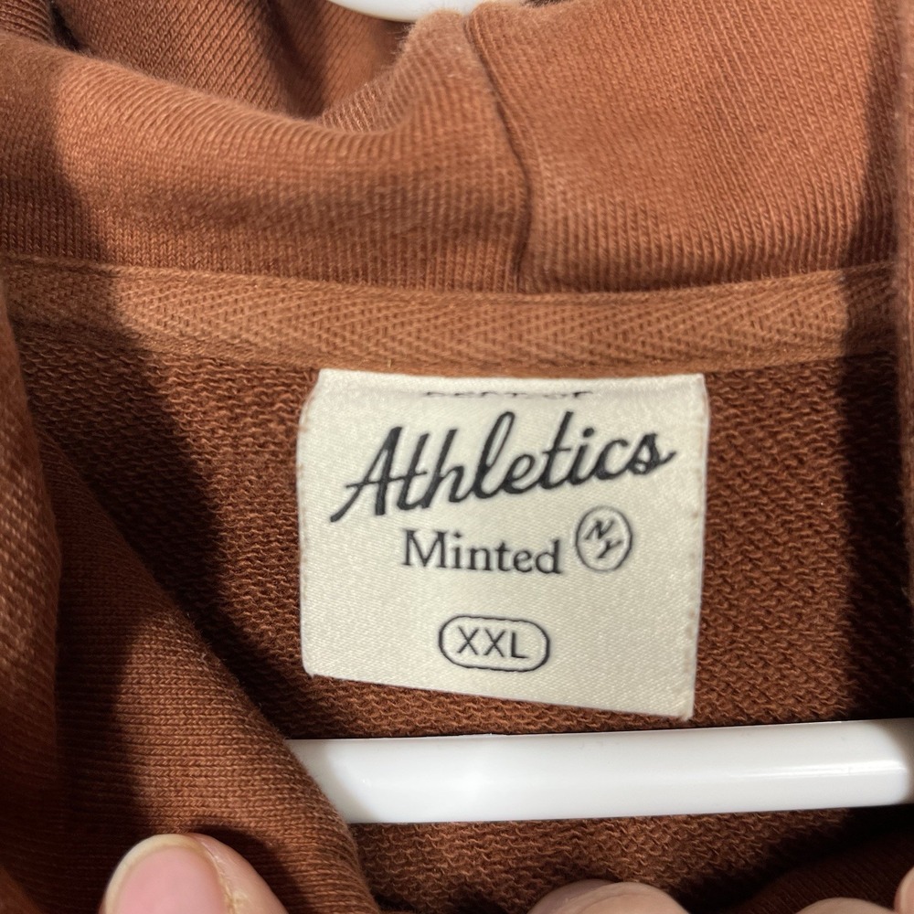 Minted New York Run Club Hoodie Mens 2XL Rust sienna Hooded Relaxed Fit Pullover - Picture 10 of 14